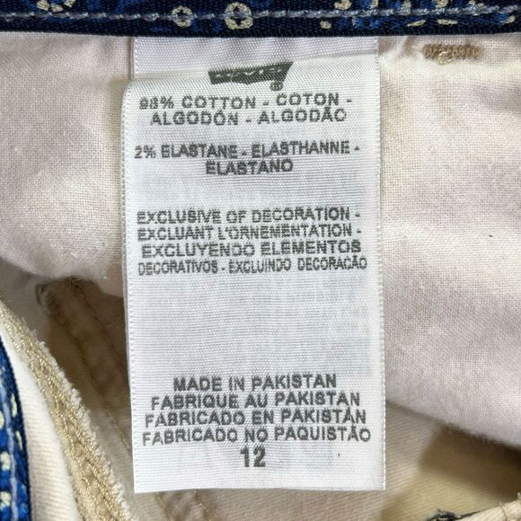 Levi's Mid-Rise Twill Capri Pants, Size 12, Beige Casual Pants - Picture 9 of 9
